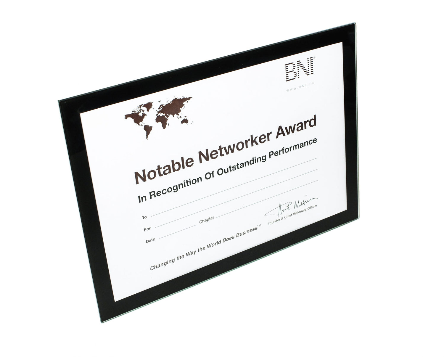 BNI Notable Networker Award Frame Phillips Direct
